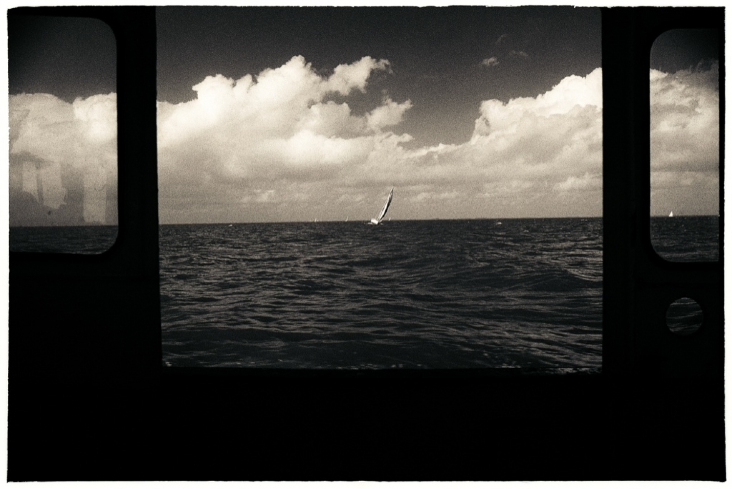 zeilboot, zee, zwart wit, wolken, wilkins